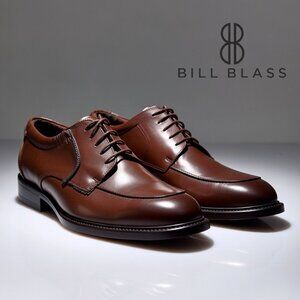 Bill Blass Men's 13 Brown Leather Mock Toe Derby Oxford Dress Shoes Comfort Sole
